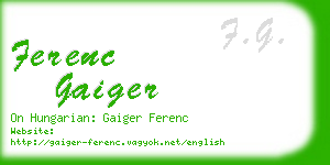 ferenc gaiger business card